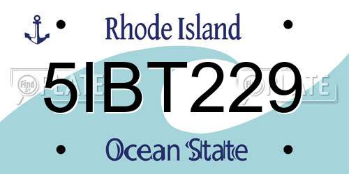 5IBT229 Rhode Island License Plate