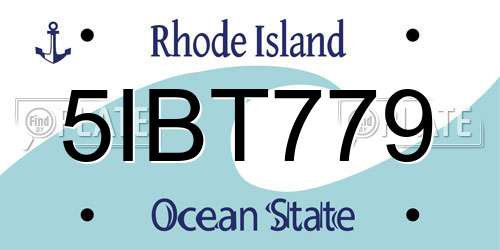 5IBT779 Rhode Island License Plate