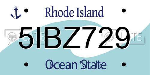5IBZ729 Rhode Island License Plate