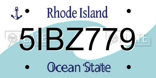 5IBZ779 Rhode Island License Plate