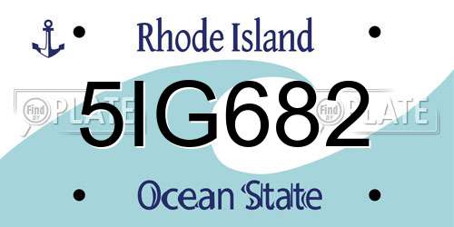 5IG682 Rhode Island License Plate