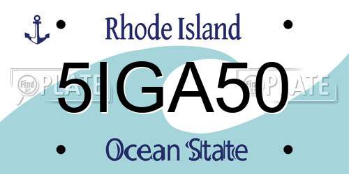 5IGA50 Rhode Island License Plate