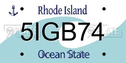 5IGB74 Rhode Island License Plate