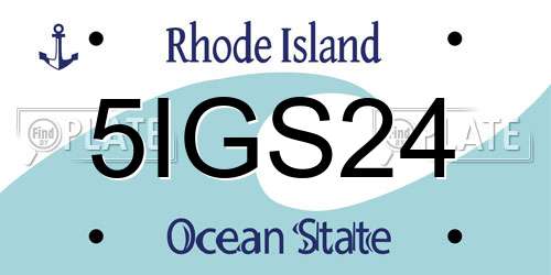 5IGS24 Rhode Island License Plate