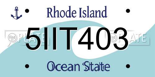 5IIT403 Rhode Island License Plate