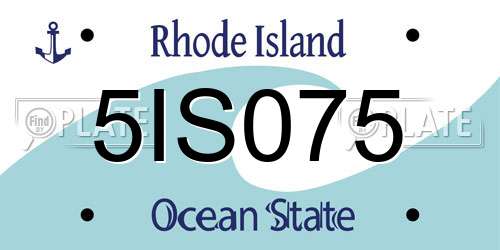 5IS075 Rhode Island License Plate