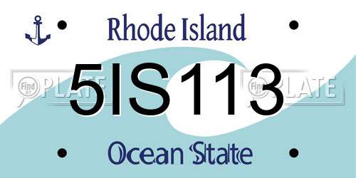 5IS113 Rhode Island License Plate