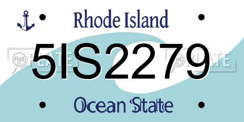 5IS2279 Rhode Island License Plate