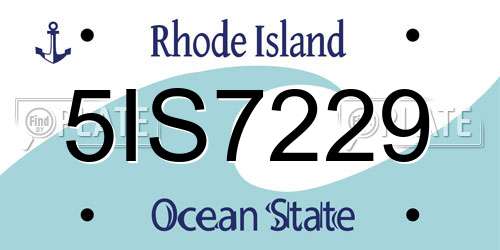 5IS7229 Rhode Island License Plate
