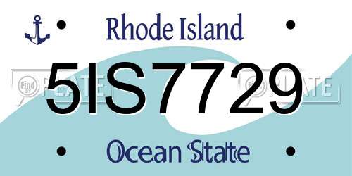 5IS7729 Rhode Island License Plate