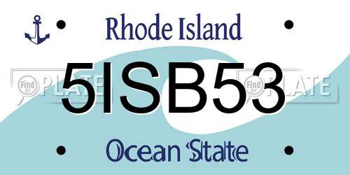 5ISB53 Rhode Island License Plate