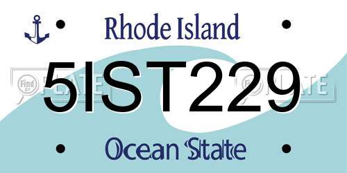 5IST229 Rhode Island License Plate