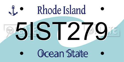 5IST279 Rhode Island License Plate