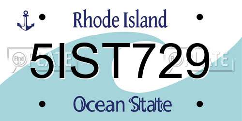 5IST729 Rhode Island License Plate