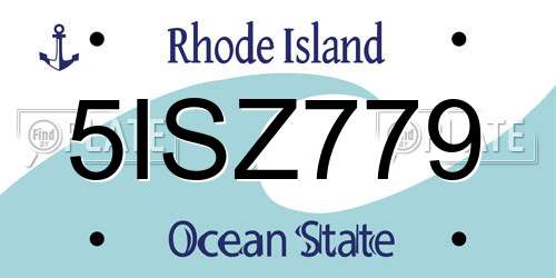 5ISZ779 Rhode Island License Plate