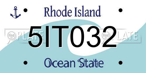 5IT032 Rhode Island License Plate