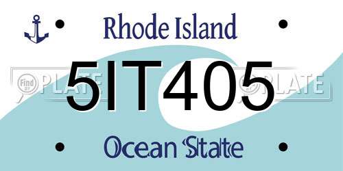5IT405 Rhode Island License Plate
