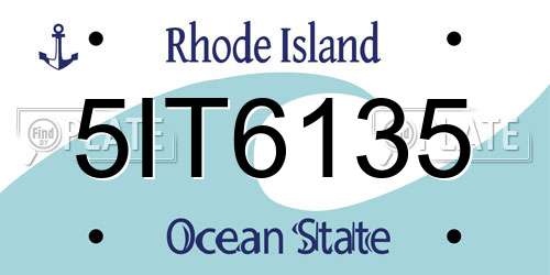 5IT6135 Rhode Island License Plate