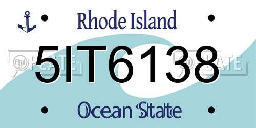 5IT6138 Rhode Island License Plate