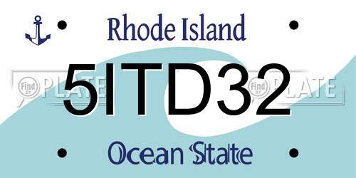5ITD32 Rhode Island License Plate