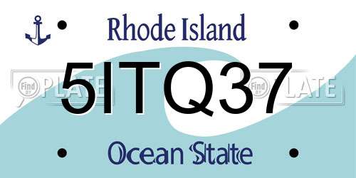 5ITQ37 Rhode Island License Plate