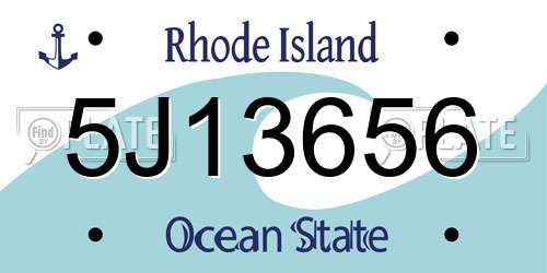 5J13656 Rhode Island License Plate