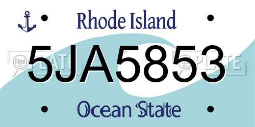 5JA5853 Rhode Island License Plate