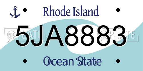 5JA8883 Rhode Island License Plate