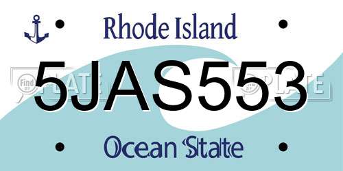 5JAS553 Rhode Island License Plate