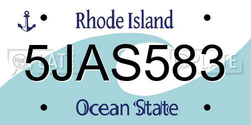 5JAS583 Rhode Island License Plate