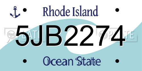 5JB2274 Rhode Island License Plate
