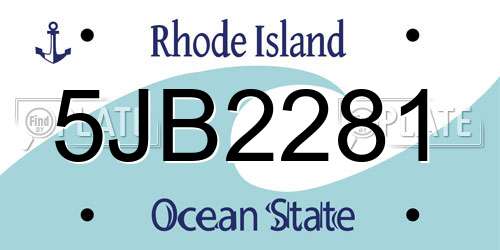 5JB2281 Rhode Island License Plate