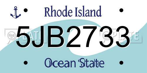 5JB2733 Rhode Island License Plate