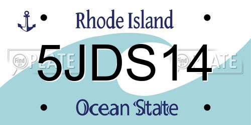 5JDS14 Rhode Island License Plate