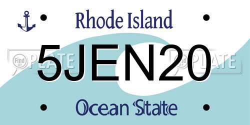 5JEN20 Rhode Island License Plate