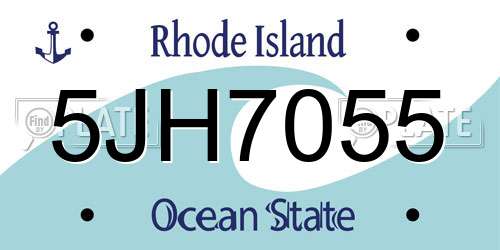 5JH7055 Rhode Island License Plate