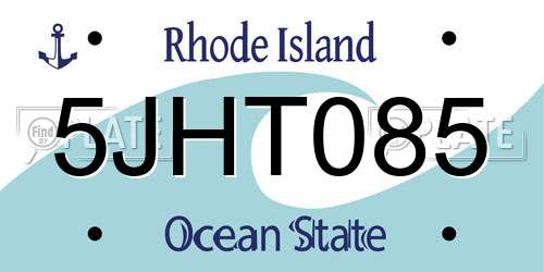 5JHT085 Rhode Island License Plate