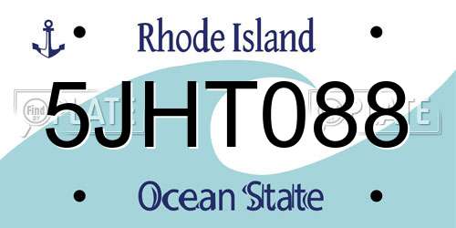 5JHT088 Rhode Island License Plate