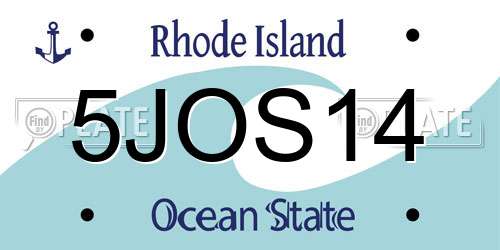 5JOS14 Rhode Island License Plate