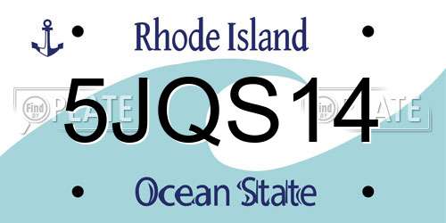 5JQS14 Rhode Island License Plate