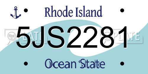 5JS2281 Rhode Island License Plate