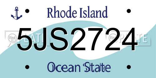 5JS2724 Rhode Island License Plate