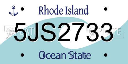 5JS2733 Rhode Island License Plate