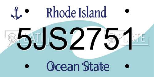 5JS2751 Rhode Island License Plate