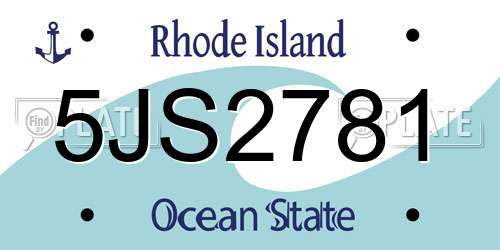 5JS2781 Rhode Island License Plate