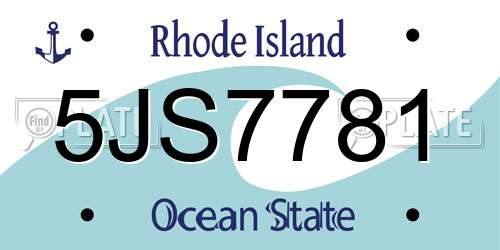 5JS7781 Rhode Island License Plate