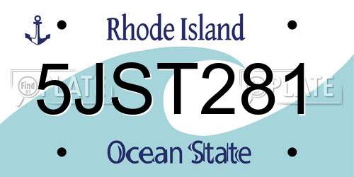 5JST281 Rhode Island License Plate