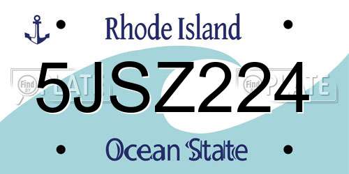 5JSZ224 Rhode Island License Plate