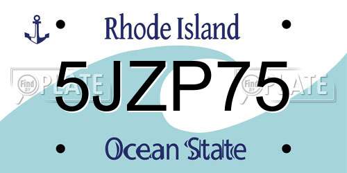 5JZP75 Rhode Island License Plate