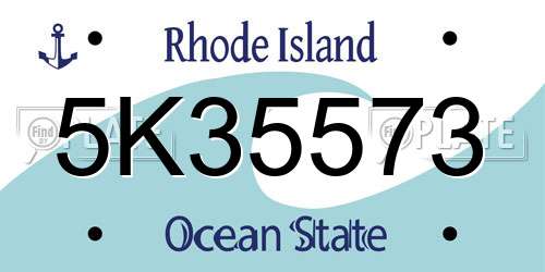 5K35573 Rhode Island License Plate